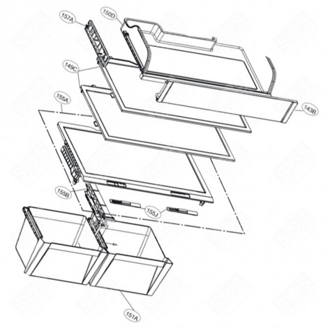 GEMÜSEFACHABDECKUNG MARKIERUNG 155A 752X436 MM KÜHLSCHRANK, GEFRIERSCHRANK - ACQ85641706