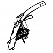 Vorderseite des türkisfarbenen Griffs mit Pumpe