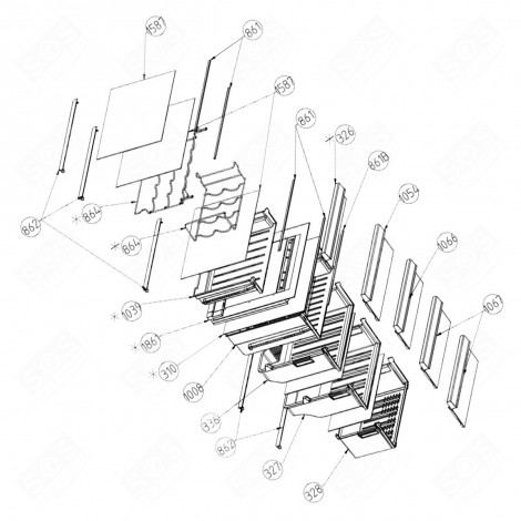 FRONTPLATTE DES TANKS (GEFRIERFACHTEIL KENNUNG 1054) KÜHLSCHRANK, GEFRIERSCHRANK - 5918522300