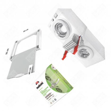 UNIVERSALES ÜBERLAGERUNGS-KIT MIT SCHWENKBARER HOLZABLAGE WASCHMASCHINE - 656114