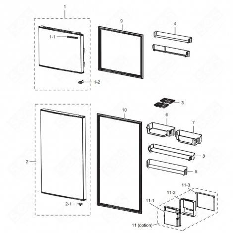 TÜR DICHTUNG (GEFRIERSCHRANK, REFERENZ NR. 10) KÜHLSCHRANK, GEFRIERSCHRANK - DA97-13594N 