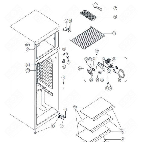 UNTERES SCHARNIER KÜHLSCHRANK, GEFRIERSCHRANK - 482000094617, C00504873