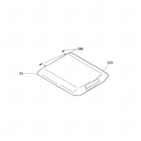 ORIGINALER DECKEL OBEN (POSITION 34) WASCHMASCHINE - 43036733