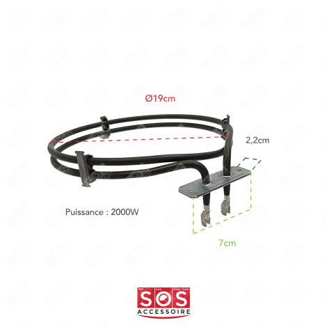 RINGHEIZUNG (HEISSLUFT) 2000 W BACKOFEN, KÜCHENHERD - 481225998405