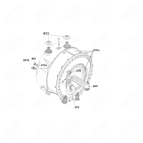 ORIGINALER KOMPLETTER TROMMEL-SATZ WASCHMASCHINE - 49041216, 49130379