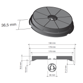 Kohlefilter Rund Typ 180 CR300 (pro Stück)