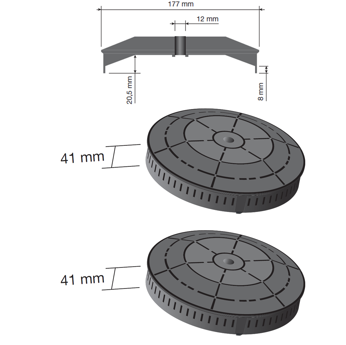 Paxanpax PCK985 Kohlefilter Für Dunstabzugshaube – Kompatibel Mit Elica Typ 15 (210x230x30 Mm)