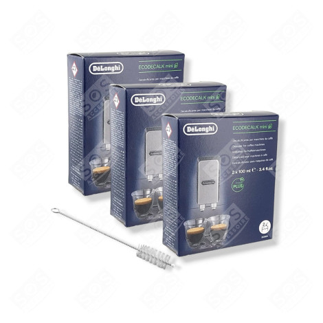 SATZ VON 3 ECODECALK MINI 100ML BOXEN MIT REINIGUNGSBÜRSTE KAFFEEMASCHINE, ESPRESSOMASCHINE - 5513295981