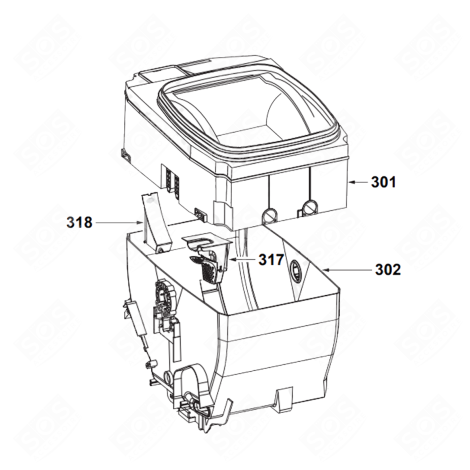 OBERER HALBBEHÄLTER (REFERENZ 301) WASCHMASCHINE - 52X5036