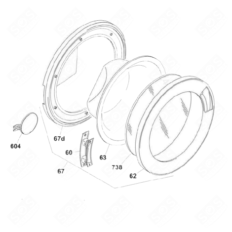 BULLAUGE KOMPLETT WASCHMASCHINE - 70012578, 70067427