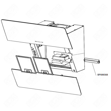 ELEKTRONIKKARTE, STEUERUNGSMODUL (OHNE DOPPELSEITIGEN ANSCHLUSS) DUNSTABZUGSHAUBE - SP000358