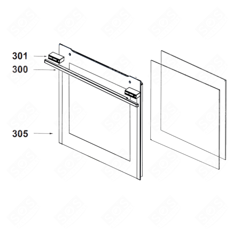 AUSSENTÜR (KENNZEICHNUNG 305) BACKOFEN, KÜCHENHERD - AS0078220