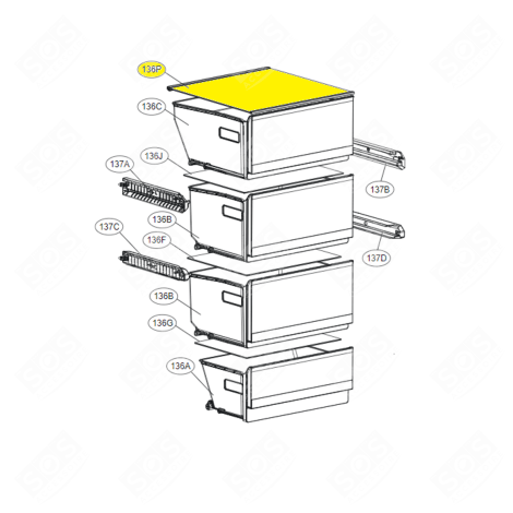 GLASABLAGE KÜHLSCHRANK, GEFRIERSCHRANK - AHT74973933