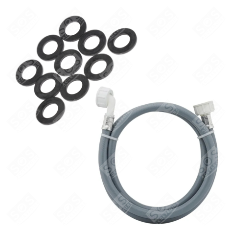 TUYAU D'ARRIVÉE D'EAU UNIVERSEL  LIVRÉ AVEC LES JOINTS 20/27 AVEC RACCORDS DROIT X COUDÉ (L3500MM 3/4 F X 3/4 C) WASCHMASCHINE - 3666356333307