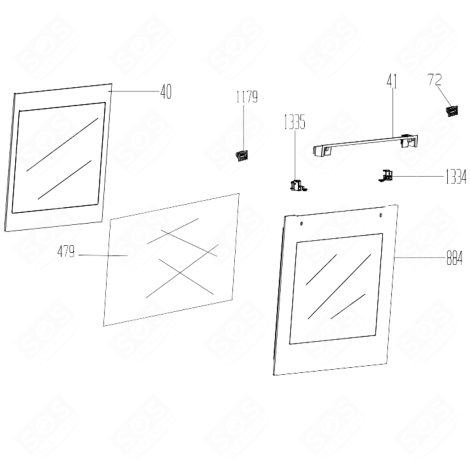 AUSSENSCHEIBE (BEZUG 884) BACKOFEN, KÜCHENHERD - 210444653