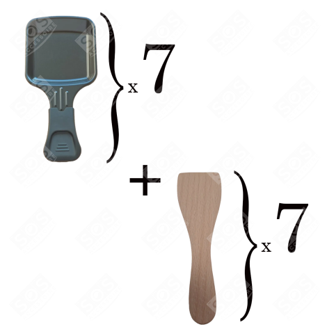 SATZ MIT 7 RACLETTE-PFÄNNCHEN UND 7 HOLZSCHAUFELN FÜR RACLETTE RACLETTE, TISCHGRILL, WOK - AS306002, AS306003