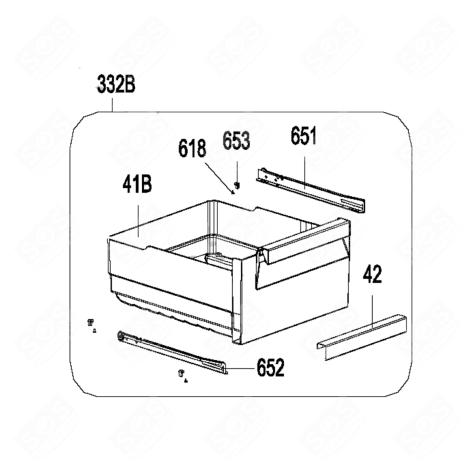 GEMÜSESCHUBLADE KÜHLSCHRANK, GEFRIERSCHRANK - 482000019121