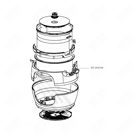 GEHÄUSE, OBERER KÖRPER DAMPFGARER, DAMPFKOCHER - SS-204346, SS204346