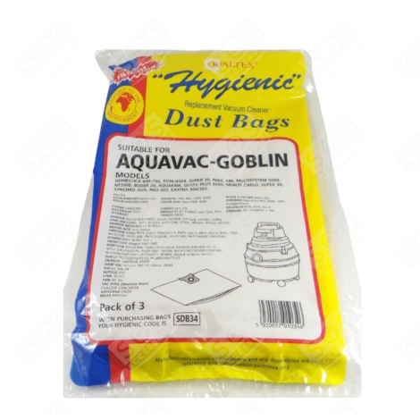 SET VON 3 PAPIERBEUTELN STAUBSAUGER - QUASDB34