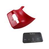 Rotes Zifferblatt mit Knopfetikett