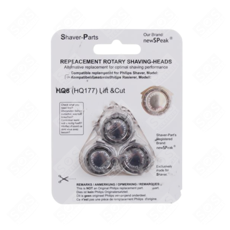 RASIERKÖPFE MIT LIFT&CUT HAKEN HQ8 RASIERAPPARAT, HAARSCHNEIDEMASCHINE - HQ8