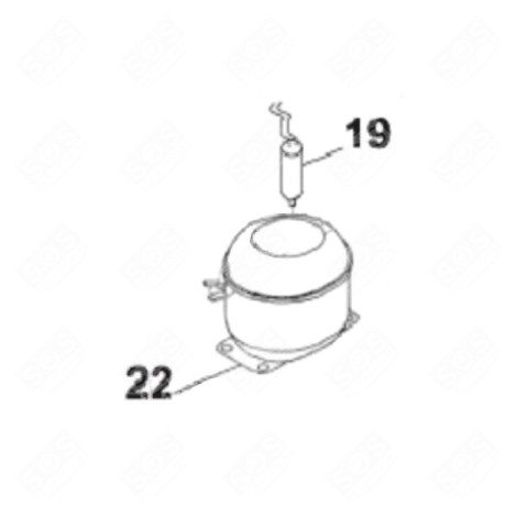 KONDENSATOR 5 MF (KENNZEICHEN 19) KÜHLSCHRANK, GEFRIERSCHRANK - 53030027, MKNC505