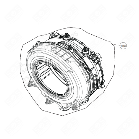 WASCHBLOCK (KENNZEICHEN 1363) WASCHMASCHINE - 2443703400, 2443701601