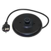 Schwarzer Sockel mit Stromkabel