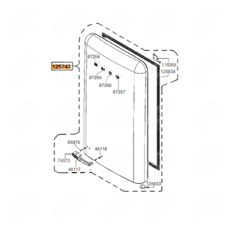 TÜR (KENNZEICHNUNG 125743) KÜHLSCHRANK, GEFRIERSCHRANK - 69613A442, 125743