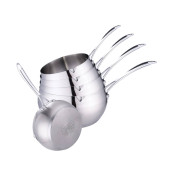 Satz von 5 Apfelschalen aus Edelstahl