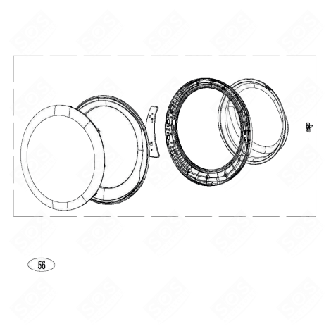 TÜR- UND SCHARNIER-SET (KENNZEICHEN 56) WASCHMASCHINE - AS0083362