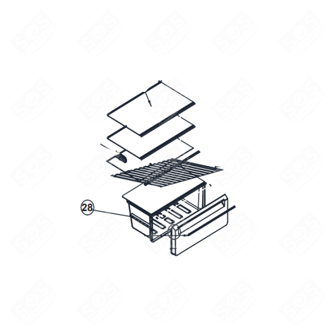 GEMÜSEBEHÄLTER (KENNZEICHNUNG 28) KÜHLSCHRANK, GEFRIERSCHRANK - AS0043108