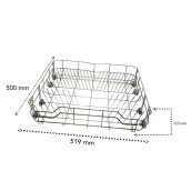 Unterer Geschirrspülerkorb grau