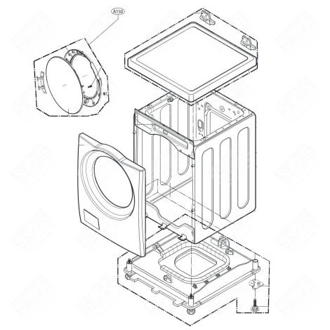 KOMPLETTE TÜR (KENNZEICHEN A150) WASCHMASCHINE - ADC76886114