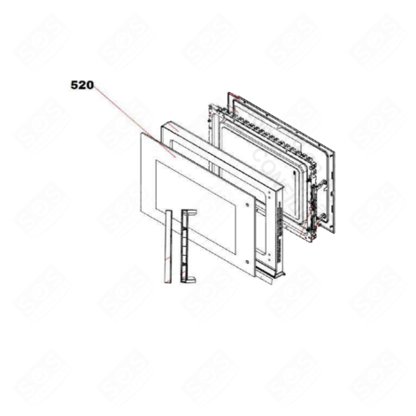 AUSSENGLAS (MARKIERUNG 520) MIKROWELLE, MIKROWELLENHERD - 70023691