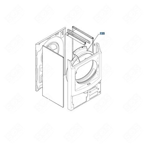 VORDERE LUFTLEISTE (POSITION 135) WÄSCHETROCKNER - 1254360306, 1254360314