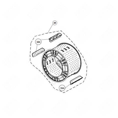 TROMMEL KOMPLETT (KENNZEICHNUNG 48) WASCHMASCHINE - 2850700100