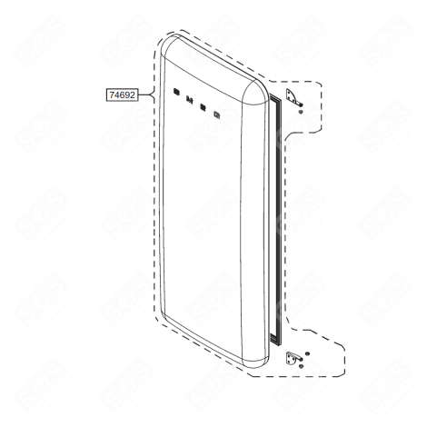 KOMPLETTE TÜR (KENNZEICHEN 74692) KÜHLSCHRANK, GEFRIERSCHRANK - 696135975, 696135822
