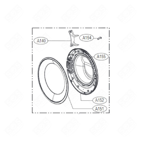 ORIGINALE KOMPLETTE TÜR WASCHMASCHINE - AGM30136904