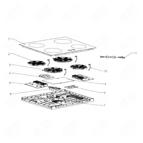ORIGINALE ANZEIGESCHALTUNG KOCHPLATTEN, HERDPLATTEN, KOCHFELD - 31050067, 601030043