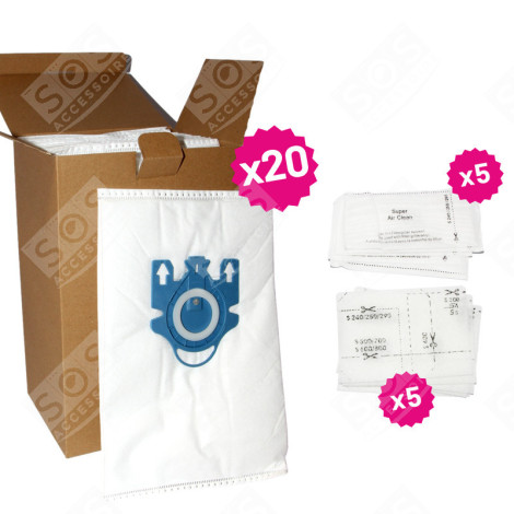 PACK 20 SACS GN + 5 FILTRES STAUBSAUGER - 12281680