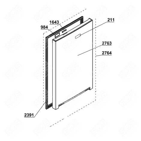 TÜRDICHTUNG (KÜHLSCHRANKTEIL) REFERENZ 2391 KÜHLSCHRANK, GEFRIERSCHRANK - 4633084600