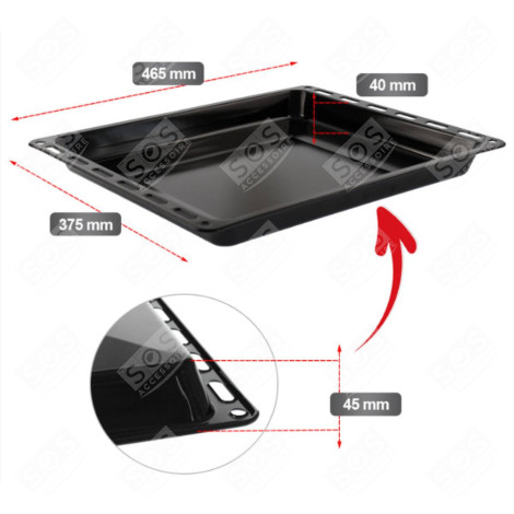 TÔLE À PÂTISSERIE  465X375X40 MM BACKOFEN, KÜCHENHERD - 00742586