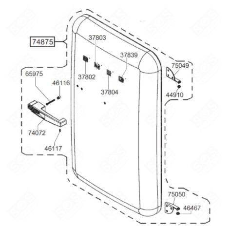 KOMPLETTE TÜR (ROT) KÜHLSCHRANK, GEFRIERSCHRANK - 696135965