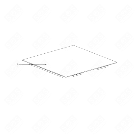 GLASKERAMIK-OBERTEIL (KENNZEICHEN 6) KOCHPLATTEN, HERDPLATTEN, KOCHFELD - 4490262126, C00924851