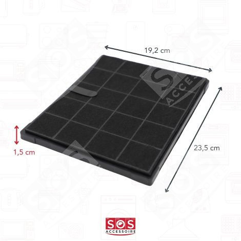 2ER SET KOHLEFILTER 235 X 190 MM AFFCAF16 AIRFORCE DUNSTABZUGSHAUBE - AIRFORCE AFFCAF16