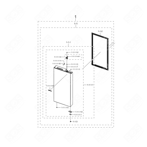 RECHTE TÜR (KÜHLSCHRANKTEIL) POSITION 1 KÜHLSCHRANK, GEFRIERSCHRANK - DA93-01624A, DA91-05484X