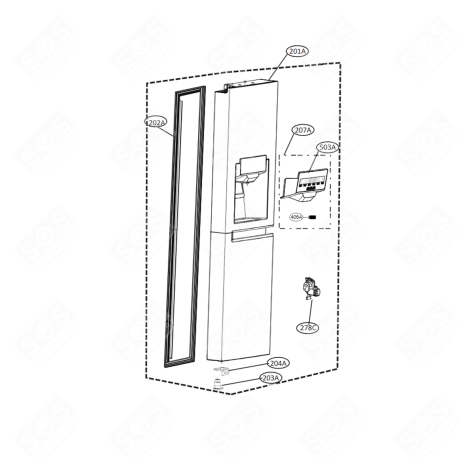 GEFRIERTEIL TÜR (KENNZEICHEN 201A) KÜHLSCHRANK, GEFRIERSCHRANK - ADD76196314