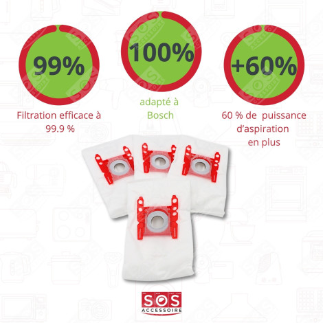 SATZ VON 4 PACKUNGEN MIT 4 BEUTELN TYP G 270 X 60 MM STAUBSAUGER - 00576334,17000940