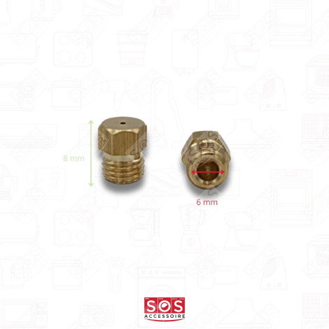 SATZ DÜSEN, DÜSEN GAS BUTAN PROPANGAS UNIVERSAL DURCHMESSER 6MM BACKOFEN, KÜCHENHERD - 00537505